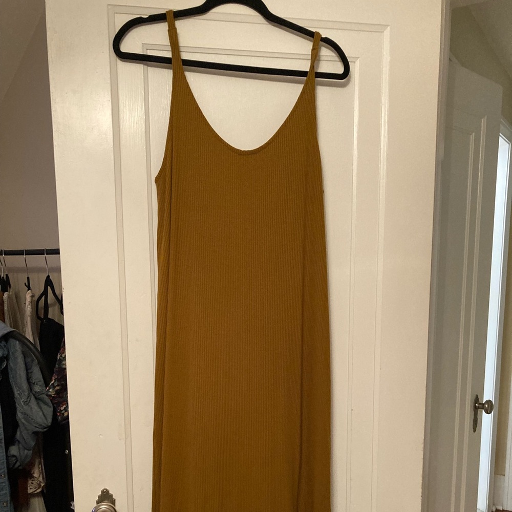 Mustard Yellow Babu ribbed maxi dress! One size fits all / never worn!